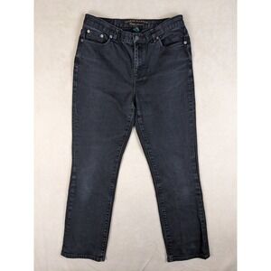 Ralph Lauren 8P 28x27 Womens Jeans Black LRL Straight Leg Has Defects